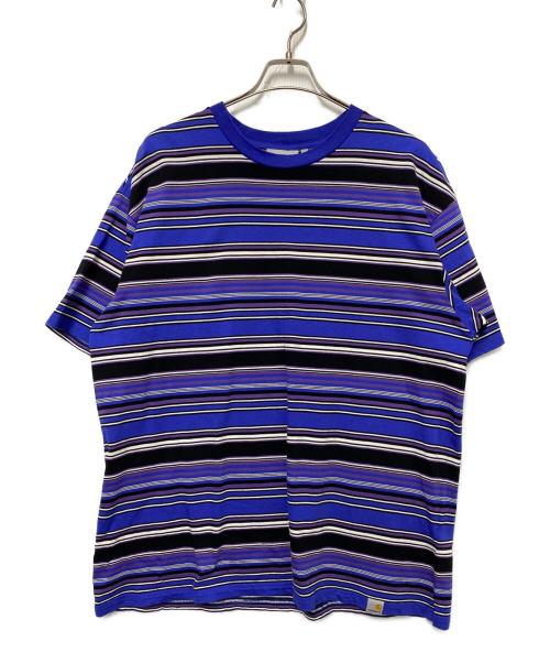 CarHartt（カーハート）CarHartt (カーハート) ボーダーTシャツ ブルー×パープル サイズ:XXLの古着・服飾アイテム