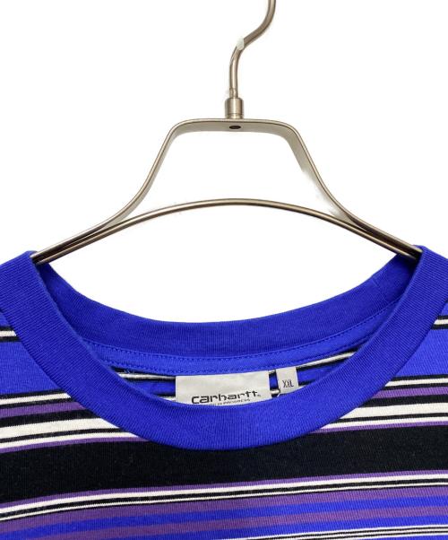 CarHartt（カーハート）CarHartt (カーハート) ボーダーTシャツ ブルー×パープル サイズ:XXLの古着・服飾アイテム