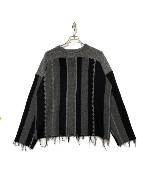 KIIT（キート）KIIT (キート) 厚手ニット ブラック×グレー サイズ:size 2の古着・服飾アイテム