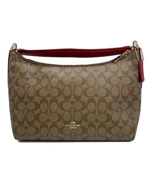 COACH（コーチ）COACH (コーチ) 2WAYバッグ ベージュレッドの古着・服飾アイテム