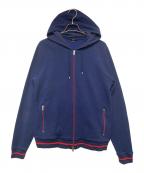 GUCCIグッチ）の古着「ジップパーカー」｜ネイビー×レッド