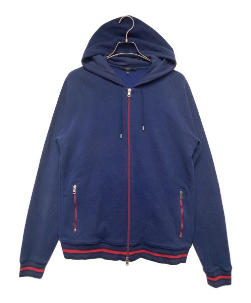 GUCCI（グッチ）GUCCI (グッチ) ジップパーカー ネイビー×レッド サイズ:XXLの古着・服飾アイテム