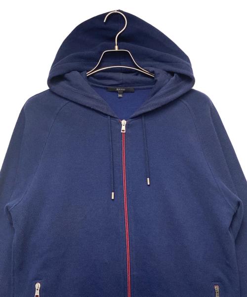 GUCCI（グッチ）GUCCI (グッチ) ジップパーカー ネイビー×レッド サイズ:XXLの古着・服飾アイテム