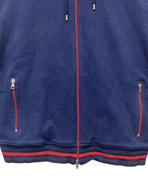 GUCCI（グッチ）GUCCI (グッチ) ジップパーカー ネイビー×レッド サイズ:XXLの古着・服飾アイテム
