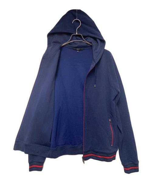 GUCCI（グッチ）GUCCI (グッチ) ジップパーカー ネイビー×レッド サイズ:XXLの古着・服飾アイテム