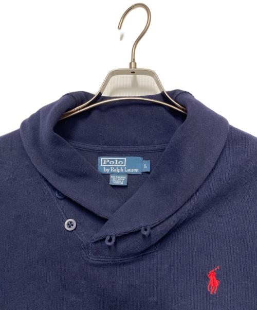 POLO RALPH LAUREN（ポロ・ラルフローレン）POLO RALPH LAUREN (ポロ・ラルフローレン) ショールカラーニット ネイビー サイズ:Lの古着・服飾アイテム