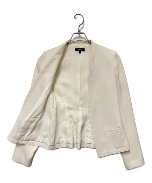 theory（セオリー）theory (セオリー) ノーカラージャケット ホワイト サイズ:00の古着・服飾アイテム