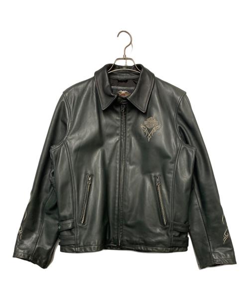 HARLEY-DAVIDSON（ハーレーダビッドソン）HARLEY-DAVIDSON (ハーレーダビッドソン) HARLEY-DAVIDSON　レザージャケット ブラック サイズ:XLの古着・服飾アイテム