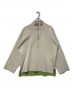 MAISON SPECIALメゾンスペシャル）の古着「Double-Face Knit Prime-Over Half-Zip Pullover」｜アイボリー