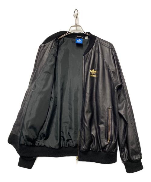 adidas Originals（アディダスオリジナル）adidas originals (アディダスオリジナル) レザーブルゾン ブラック サイズ:Oの古着・服飾アイテム