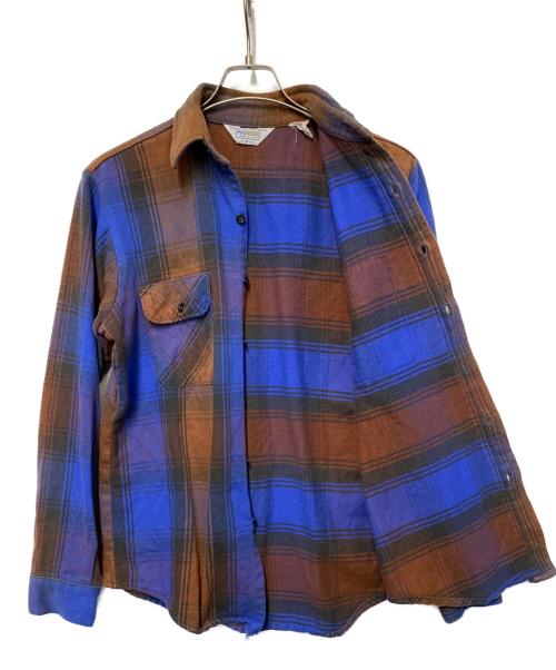 FIVE BROTHER（ファイブブラザー）FIVE BROTHER (ファイブブラザー) ネルシャツ ブラウン×ブルー サイズ:Mの古着・服飾アイテム