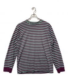 stussy（ステューシー）の古着「ボーダーカットソー」｜パープル×グリーン