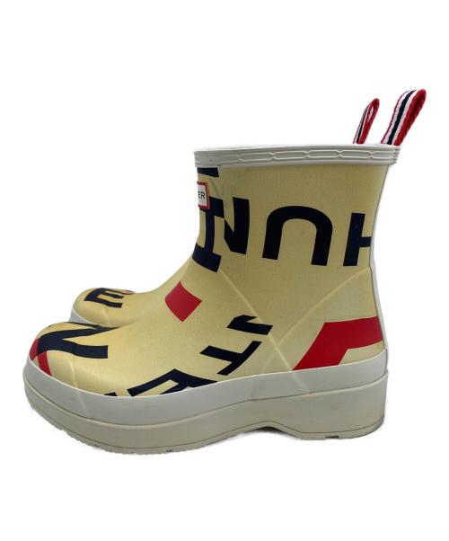 HUNTER（ハンター）HUNTER (ハンター) HUNTER　レインブーツ ベージュ×レッド サイズ:UK7の古着・服飾アイテム