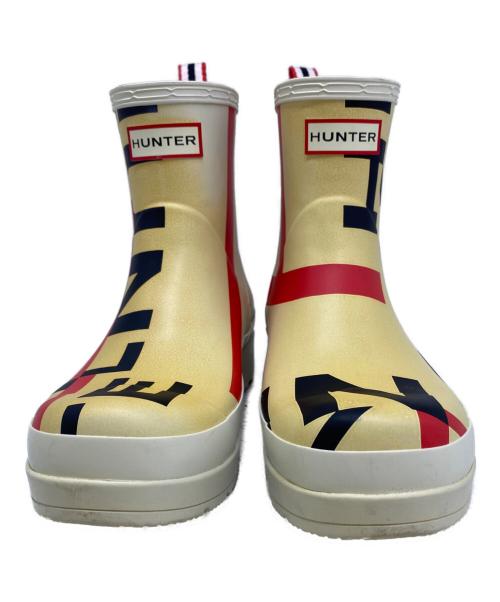 HUNTER（ハンター）HUNTER (ハンター) HUNTER　レインブーツ ベージュ×レッド サイズ:UK7の古着・服飾アイテム
