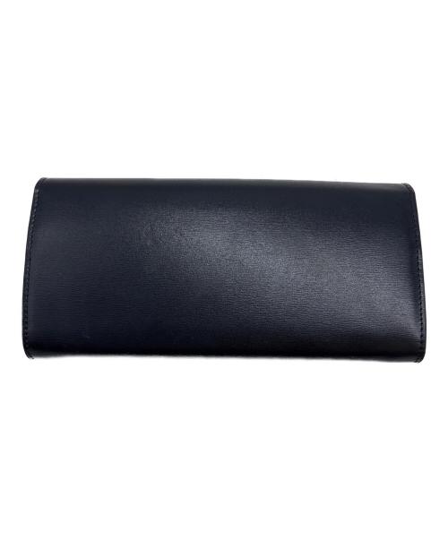 CELINE（セリーヌ）CELINE (セリーヌ) ラージフラップウォレット　シャイニーカーフスキン ブラックの古着・服飾アイテム