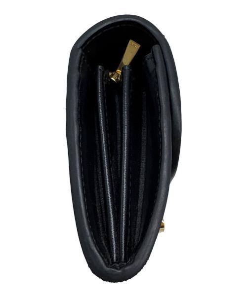 CELINE（セリーヌ）CELINE (セリーヌ) ラージフラップウォレット　シャイニーカーフスキン ブラックの古着・服飾アイテム