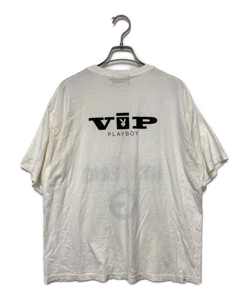 Hysteric Glamour（ヒステリックグラマー）Hysteric Glamour (ヒステリックグラマー) PLAY BOY (プレイボーイ) 半袖カットソー ホワイト サイズ:Lの古着・服飾アイテム