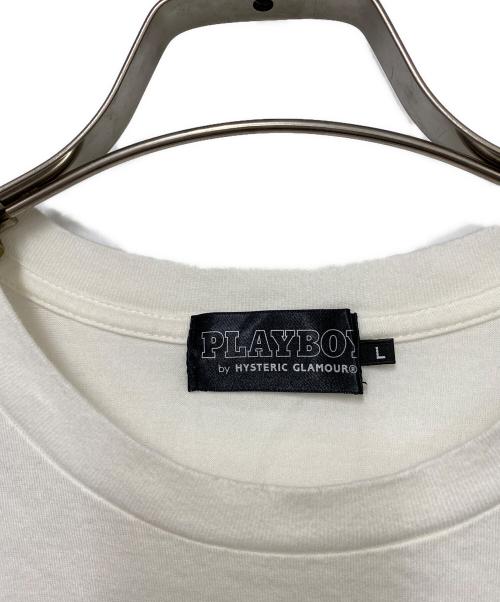 Hysteric Glamour（ヒステリックグラマー）Hysteric Glamour (ヒステリックグラマー) PLAY BOY (プレイボーイ) 半袖カットソー ホワイト サイズ:Lの古着・服飾アイテム