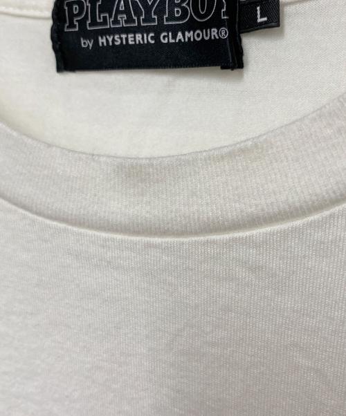 Hysteric Glamour（ヒステリックグラマー）Hysteric Glamour (ヒステリックグラマー) PLAY BOY (プレイボーイ) 半袖カットソー ホワイト サイズ:Lの古着・服飾アイテム
