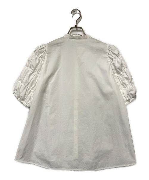 ANAYI（アナイ）ANAYI (アナイ) ANAYI　タイプライターギャザースリーブ ブラウス ホワイト サイズ:SIZE38（Mサイズ相当）の古着・服飾アイテム