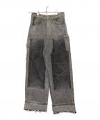 Left Aloneレフトアローン）の古着「PEEL OFF DENIM PANTS」｜グレー