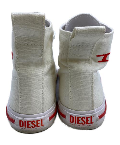 DIESEL（ディーゼル）DIESEL (ディーゼル) DIESEL　ハイカットスニーカー ホワイト×レッド サイズ:24の古着・服飾アイテム