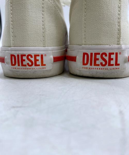 DIESEL（ディーゼル）DIESEL (ディーゼル) DIESEL　ハイカットスニーカー ホワイト×レッド サイズ:24の古着・服飾アイテム