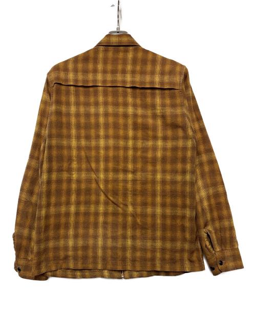CHALLENGER（チャレンジャー）CHALLENGER (チャレンジャー) CHALLENGER　シャツジャケット ブラウン×イエロー サイズ:SIZE Lの古着・服飾アイテム