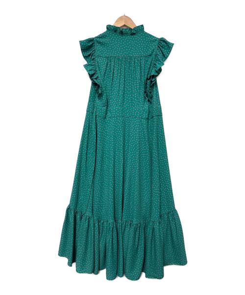 Kate Spade（ケイトスペード）Kate Spade (ケイトスペード) Kate Spade　ノースリーブワンピース グリーン×ピンク サイズ:SIZE 0の古着・服飾アイテム