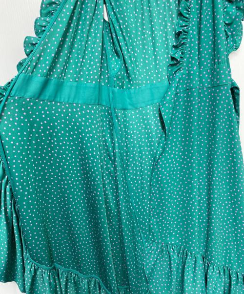 Kate Spade（ケイトスペード）Kate Spade (ケイトスペード) Kate Spade　ノースリーブワンピース グリーン×ピンク サイズ:SIZE 0の古着・服飾アイテム
