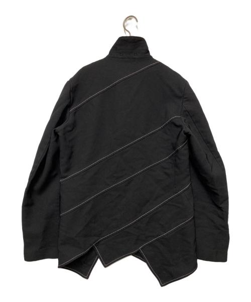 BLACK COMME des GARCONS（ブラックコムデギャルソン）BLACK COMME des GARCONS (ブラックコムデギャルソン) アシンメトリージャケット ブラック サイズ:Lの古着・服飾アイテム