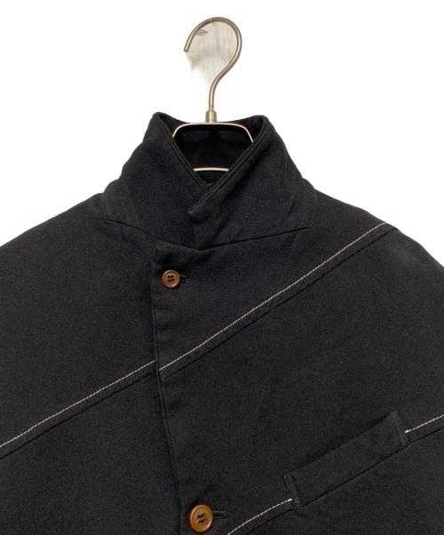 BLACK COMME des GARCONS（ブラックコムデギャルソン）BLACK COMME des GARCONS (ブラックコムデギャルソン) アシンメトリージャケット ブラック サイズ:Lの古着・服飾アイテム
