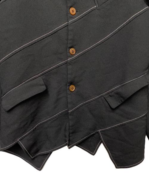BLACK COMME des GARCONS（ブラックコムデギャルソン）BLACK COMME des GARCONS (ブラックコムデギャルソン) アシンメトリージャケット ブラック サイズ:Lの古着・服飾アイテム