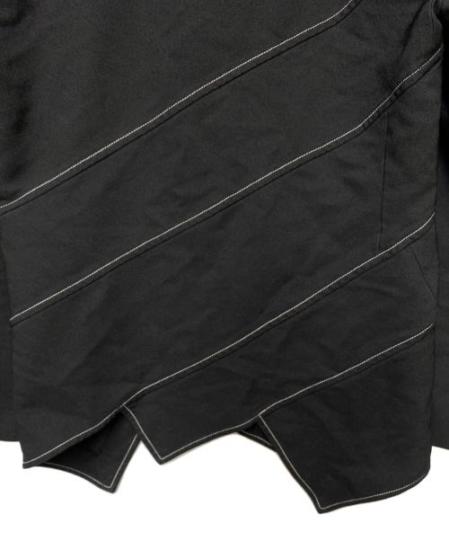 BLACK COMME des GARCONS（ブラックコムデギャルソン）BLACK COMME des GARCONS (ブラックコムデギャルソン) アシンメトリージャケット ブラック サイズ:Lの古着・服飾アイテム