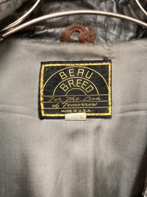 BEAU BREED（ボーブリード）BEAU BREED (ボーブリード) BEAU BREED　レザージャケット ブラウン サイズ:SIZE 40の古着・服飾アイテム
