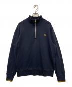 FRED PERRYフレッドペリー）の古着「FRED PERRY　ハーフジップスウェット」｜ネイビー