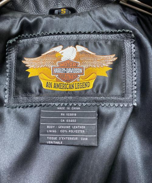 HARLEY-DAVIDSON（ハーレーダビッドソン）HARLEY-DAVIDSON (ハーレーダビッドソン) レザージャケット ブラック サイズ:Sの古着・服飾アイテム