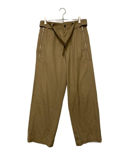 DRIES VAN NOTEN（ドリスヴァンノッテン）DRIES VAN NOTEN (ドリスヴァンノッテン) DRIES VAN NOTEN　ウール混ジップスラックス カーキ サイズ:SIZE 44（Lサイズ相当）の古着・服飾アイテム
