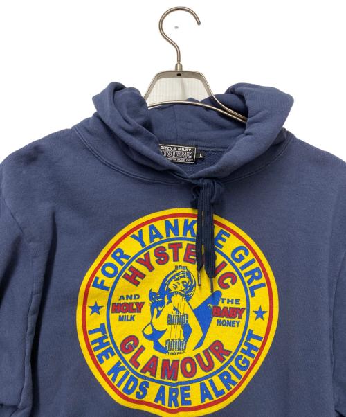Hysteric Glamour（ヒステリックグラマー）Hysteric Glamour (ヒステリックグラマー) Hysteric Glamour　プルオーバーパーカー ネイビー サイズ:Lの古着・服飾アイテム