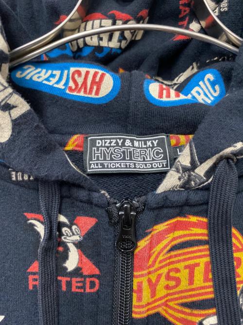 Hysteric Glamour（ヒステリックグラマー）Hysteric Glamour (ヒステリックグラマー) Hysteric Glamour　ジップパーカー ブラック サイズ:Lの古着・服飾アイテム