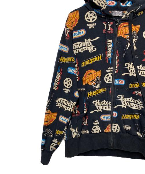 Hysteric Glamour（ヒステリックグラマー）Hysteric Glamour (ヒステリックグラマー) Hysteric Glamour　ジップパーカー ブラック サイズ:Lの古着・服飾アイテム