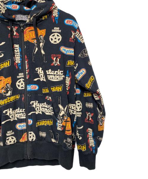 Hysteric Glamour（ヒステリックグラマー）Hysteric Glamour (ヒステリックグラマー) Hysteric Glamour　ジップパーカー ブラック サイズ:Lの古着・服飾アイテム