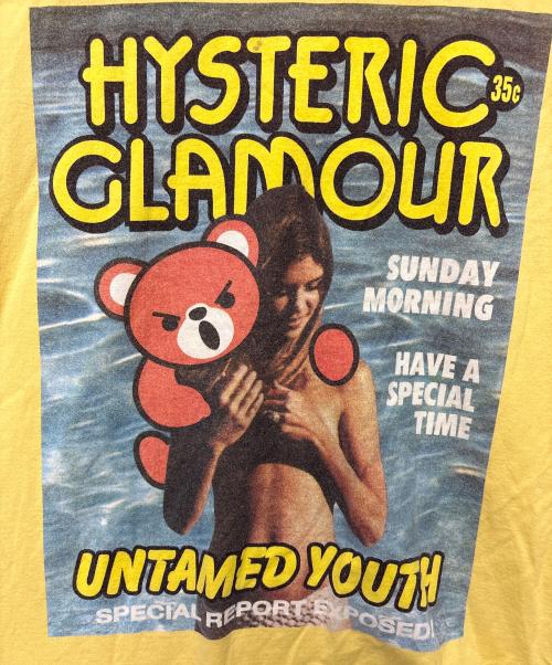 Hysteric Glamour（ヒステリックグラマー）Hysteric Glamour (ヒステリックグラマー) プリントTシャツ イエロー サイズ:Lの古着・服飾アイテム