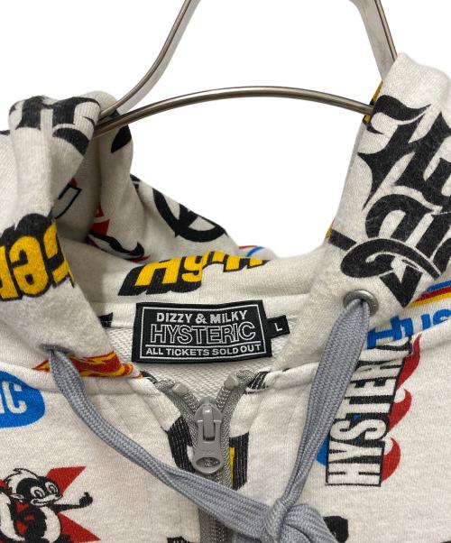 Hysteric Glamour（ヒステリックグラマー）Hysteric Glamour (ヒステリックグラマー) ジップパーカー グレー サイズ:Lの古着・服飾アイテム