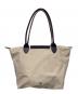 LONGCHAMP (ロンシャン) トートバッグ ベージュ×ホワイト：8000円