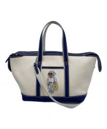 RALPH LAUREN（ラルフローレン）の古着「ハンドバッグ」｜ホワイト×ブルー