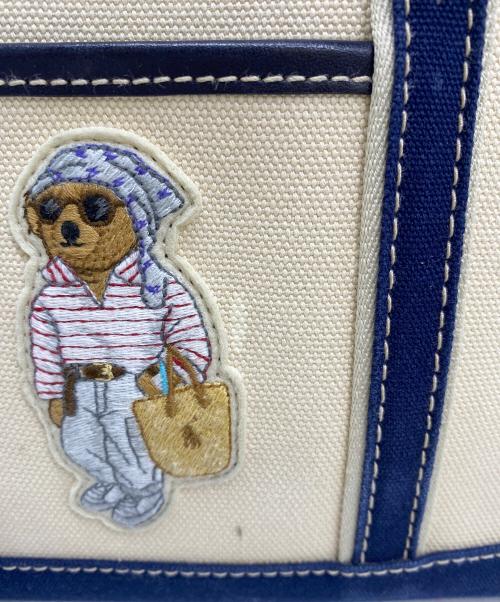 RALPH LAUREN（ラルフローレン）RALPH LAUREN (ラルフローレン) ハンドバッグ ホワイト×ブルーの古着・服飾アイテム