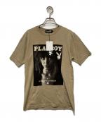 PLAY BOY×Hysteric Glamourプレイボーイ×ヒステリックグラマー）の古着「PLAY BOY×Hysteric Glamour　プリントTシャツ」｜ベージュ