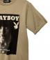 中古・古着 PLAY BOY (プレイボーイ) Hysteric Glamour (ヒステリックグラマー) PLAY BOY×Hysteric Glamour　プリントTシャツ ベージュ サイズ:S 未使用品：9000円