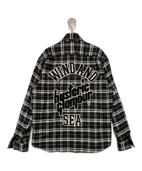 Hysteric Glamour（ヒステリックグラマー）Hysteric Glamour (ヒステリックグラマー) WIND AND SEA (ウィンダンシー) 長袖シャツ ホワイト×ブラック サイズ:Mの古着・服飾アイテム